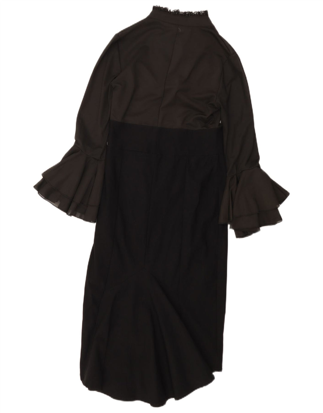 KILLSTAR Vestido largo de manga larga para mujer UK 8 Small Negro Colorblock