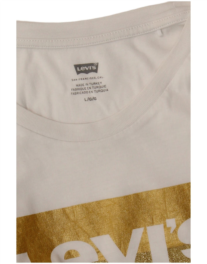 LEVI'S Camiseta gráfica para mujer Top UK 46 Large White