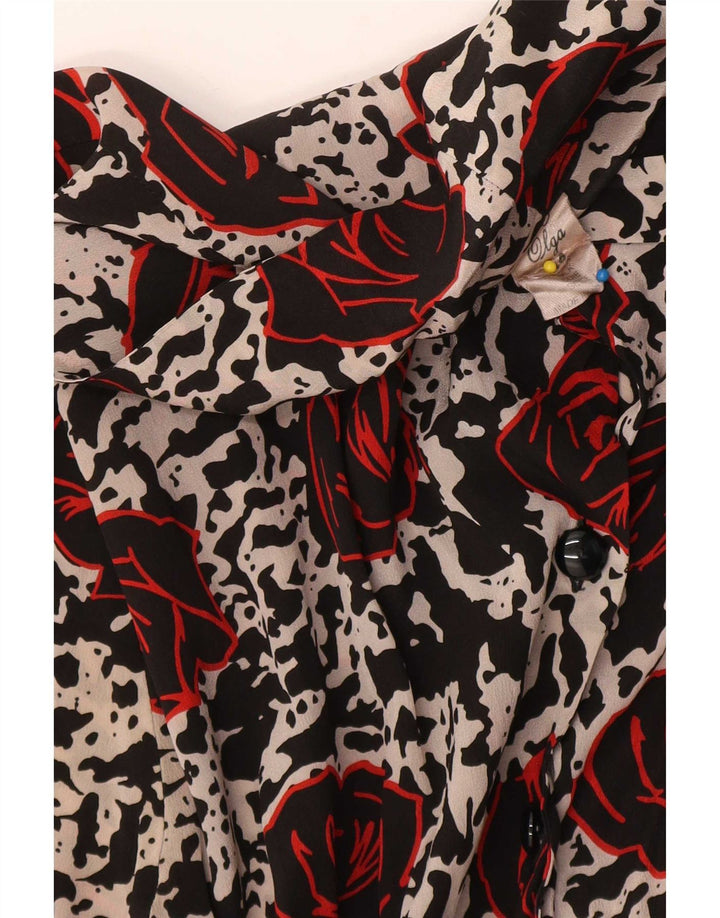Vestido evasé vintage para mujer IT 44 Acetato floral multicolor mediano