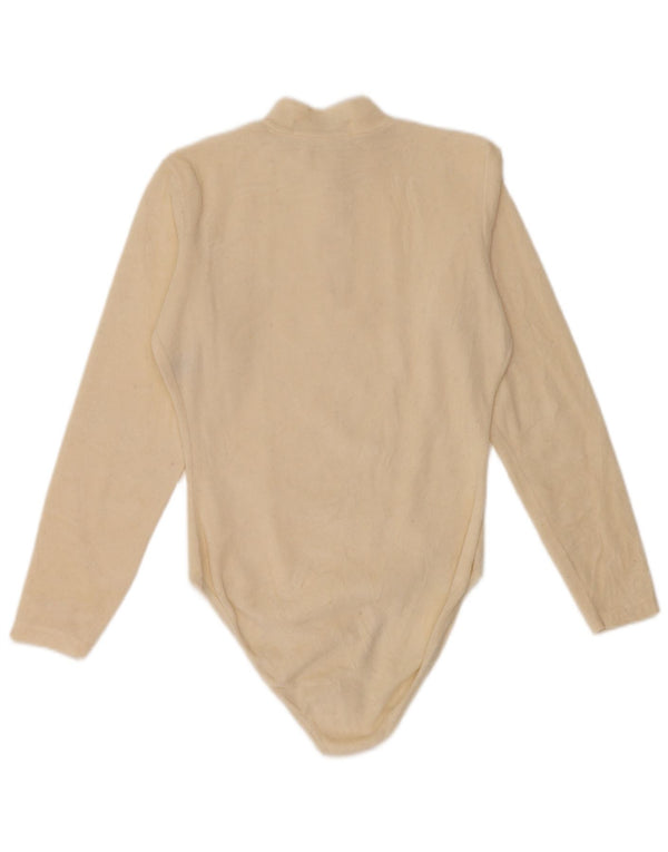 FILA Body de forro polar de manga larga para mujer IT 42 Medium Off White