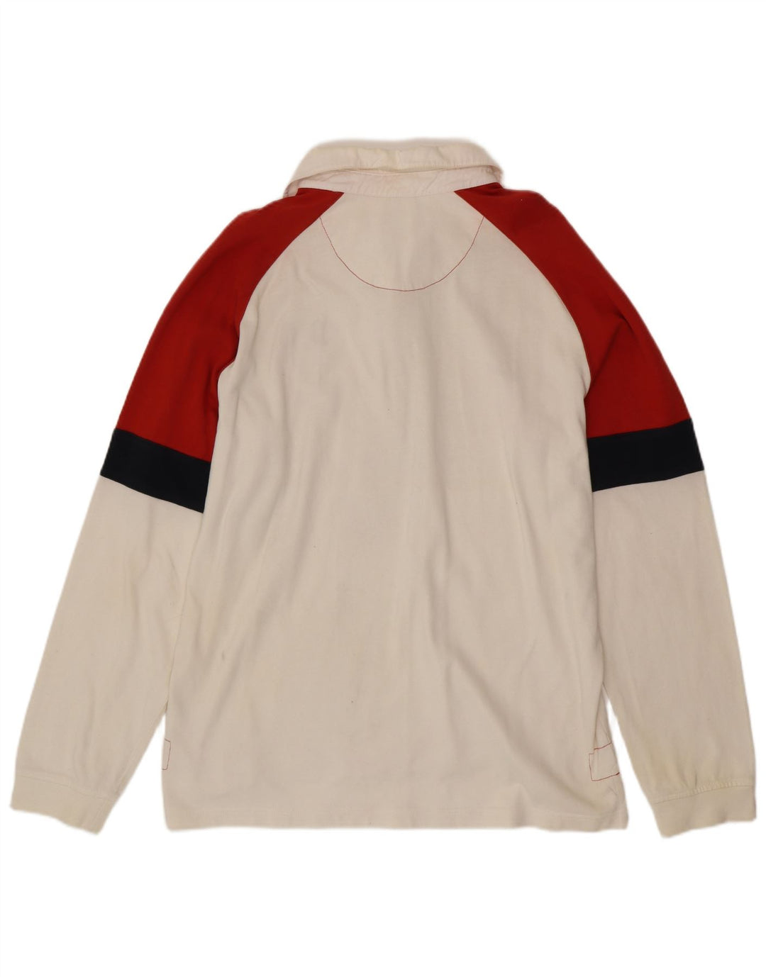 NIKE Polo de rugby de manga larga para hombre UK 45/47 XL Blanco Colorblock