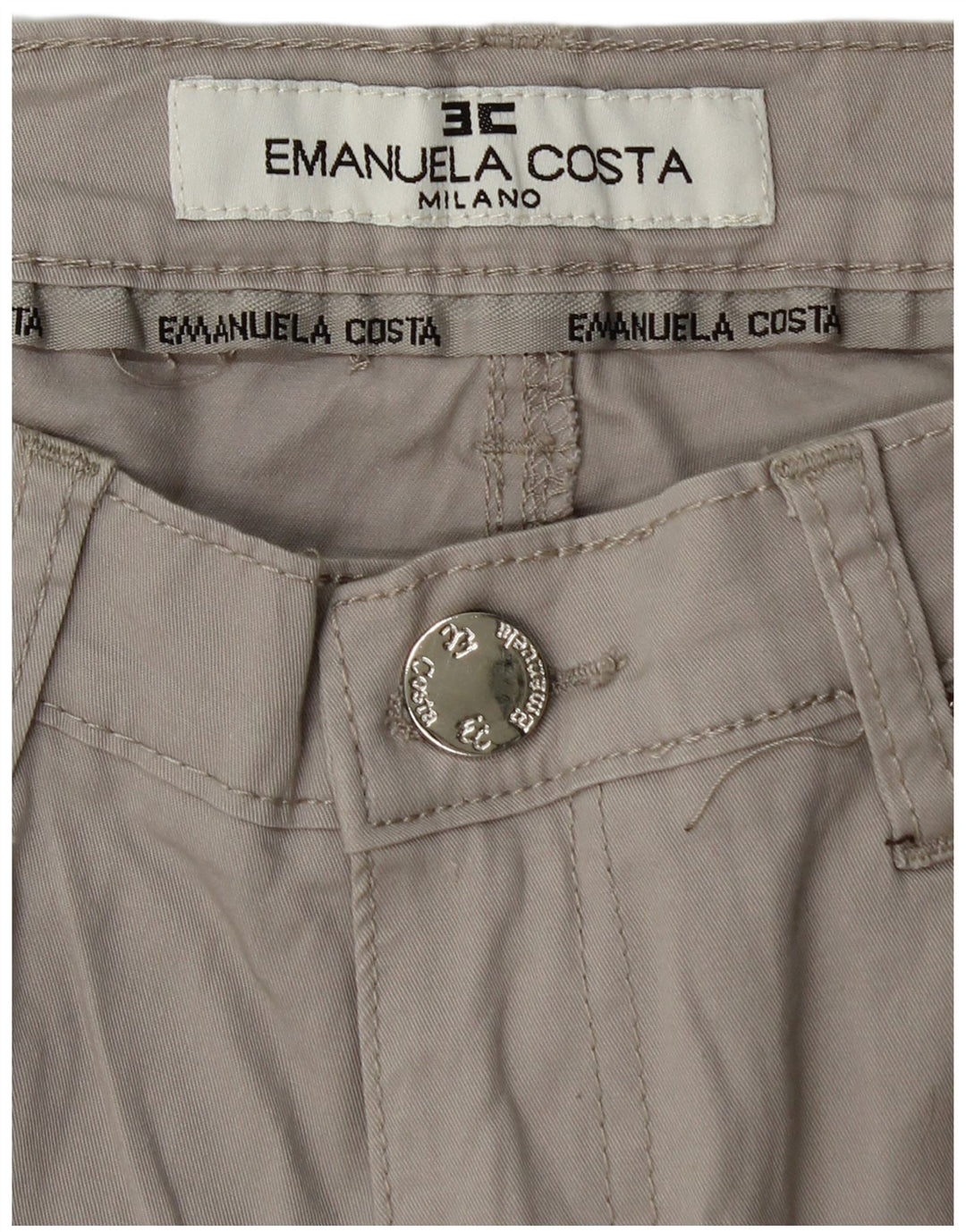 Emanuela Costa Pantalones Casuales Slim para Mujer W30 L28 Algodón Gris