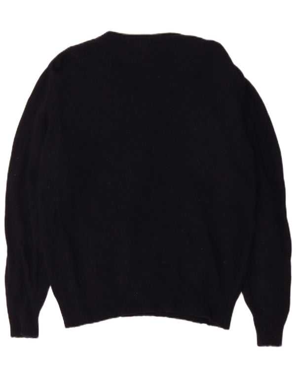 La Martina Jersey con Cuello en V para Hombre Large Lana Virgen Azul Marino