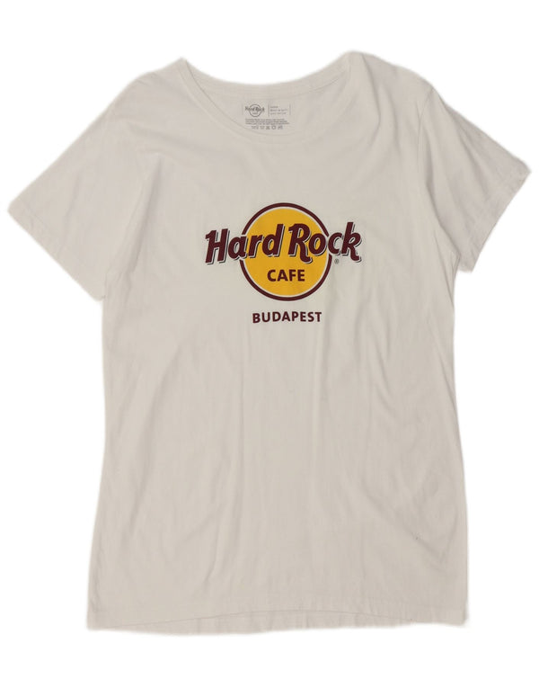 Hard Rock Cafe Mens Budapest Graphic Camiseta Top Grande Algodón Blanco