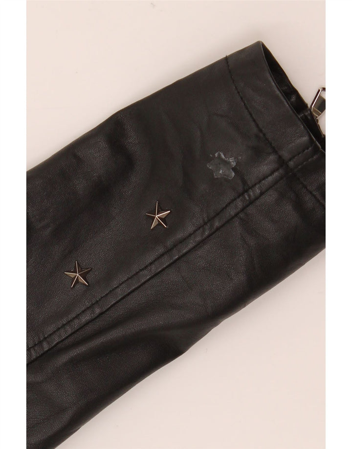 Conbipel Chaqueta motera de cuero para mujer IT 40 Small Black Leather