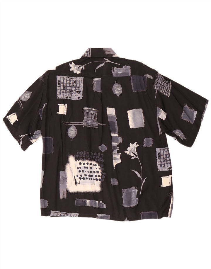 Tipo' S Camisa de manga corta para hombre grande negra geométrica
