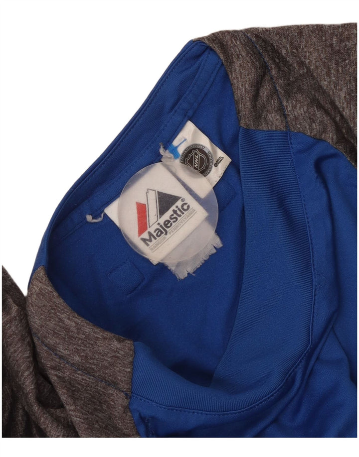 Majestic Top para hombre con manga 3/4 y bloques de color azul medio