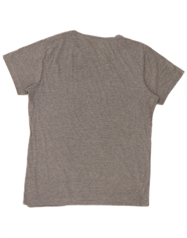 Jack & Jones Hombre Camiseta gráfica Top Algodón moteado gris medio