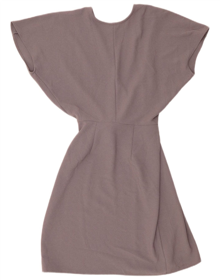 Topshop Vestido cruzado con alas de murciélago para mujer UK 8 Small Poliéster gris