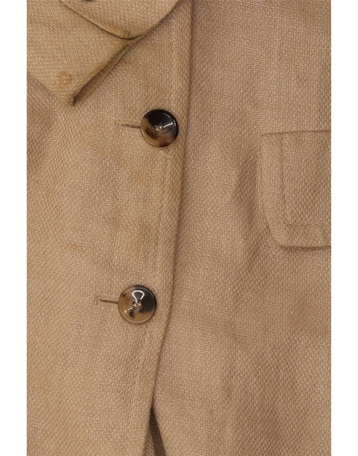 Zara Mujer Abrigo Cruzado UK 44 Viscosa Beige Medio