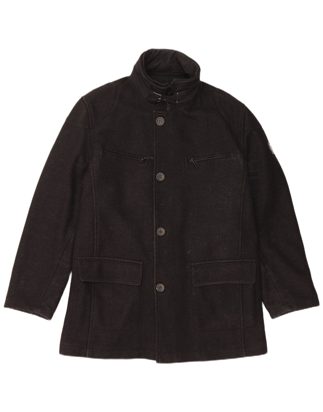 Bugatti Abrigo para hombre EU 54 2XL Lana virgen negra