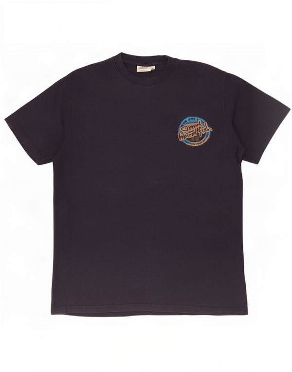 Weird Fish Camiseta gráfica para hombre Top Algodón azul marino mediano