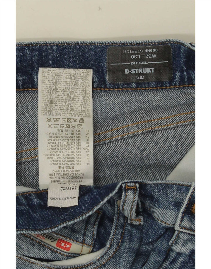 Diesel Hombre D-Strukt Slim Jeans W32 L30 Algodón Azul