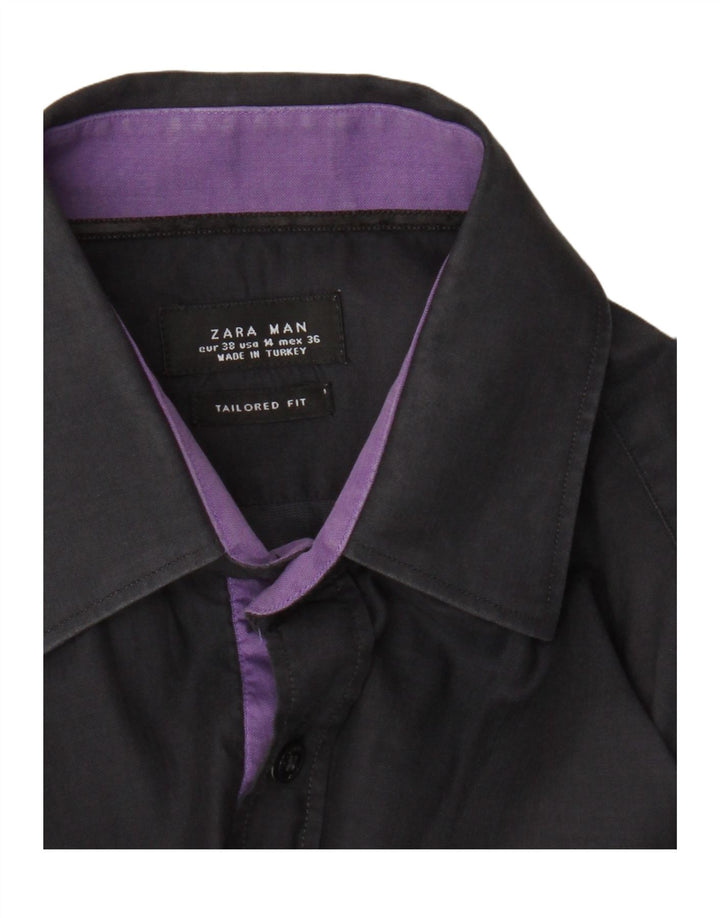 Zara Camisa a medida para hombre EU 38 Medium Azul marino