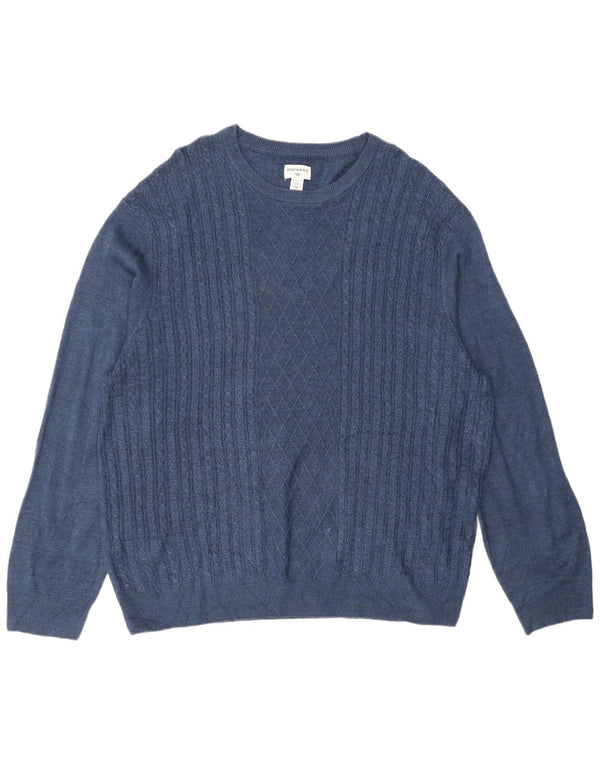 Dockers Jersey de cuello redondo para hombre, talla 2XL, acrílico azul marino