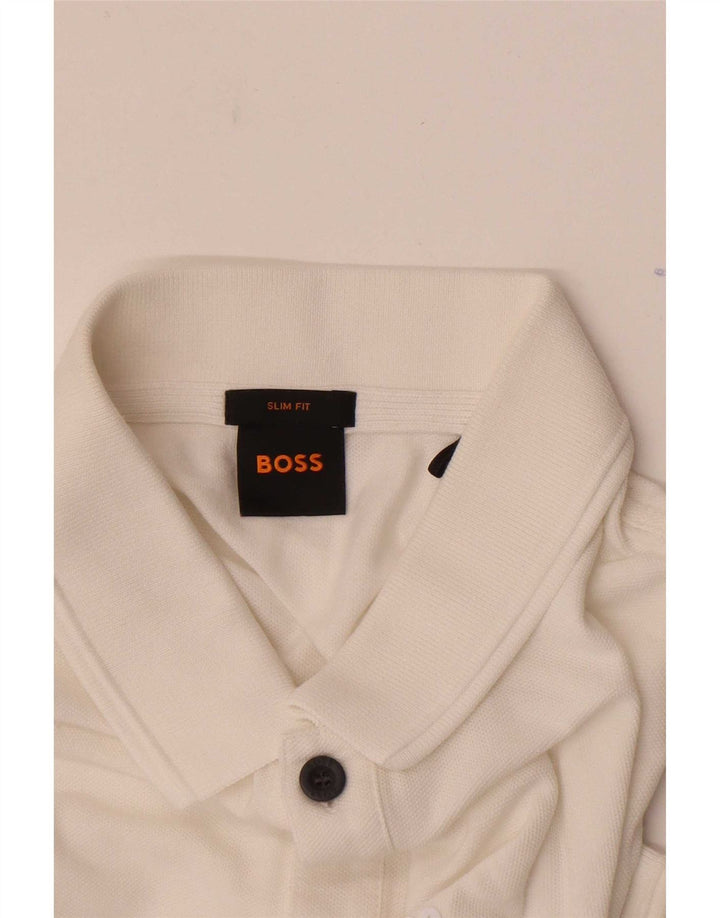 Polo Hugo Boss Hombre Slim Fit Algodón Blanco Medio