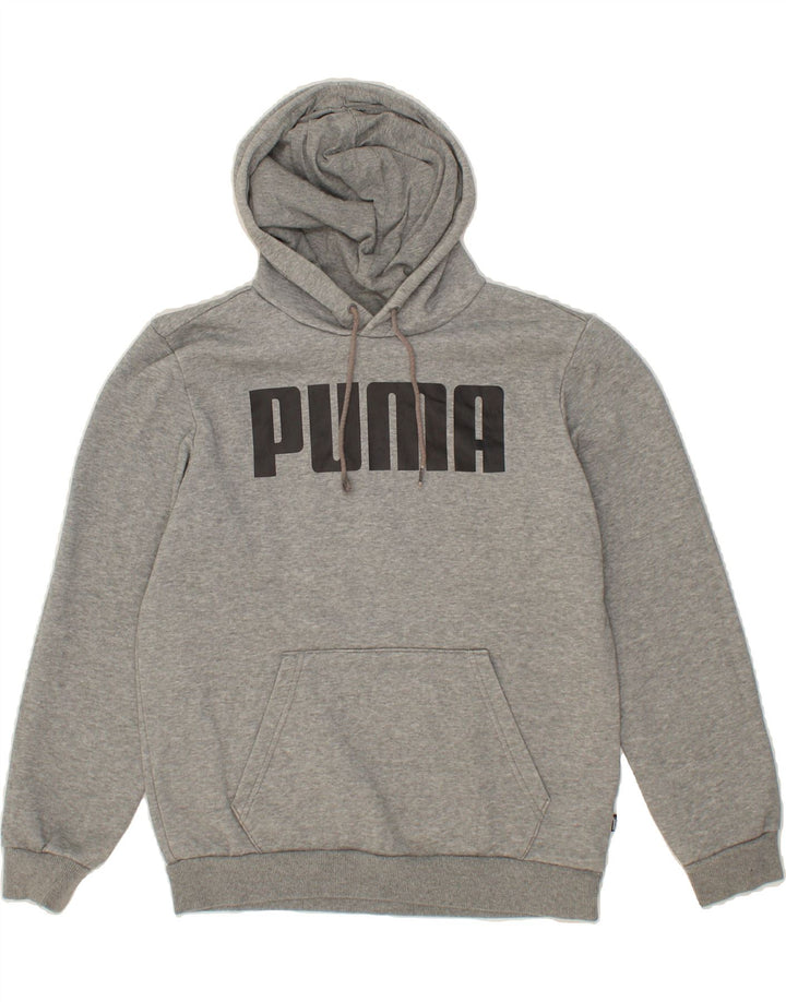 PUMA Mens Graphic Hoodie Jumper Small Grey Cotton Vintage Puma and Second-Hand Puma from Messina Hembry 