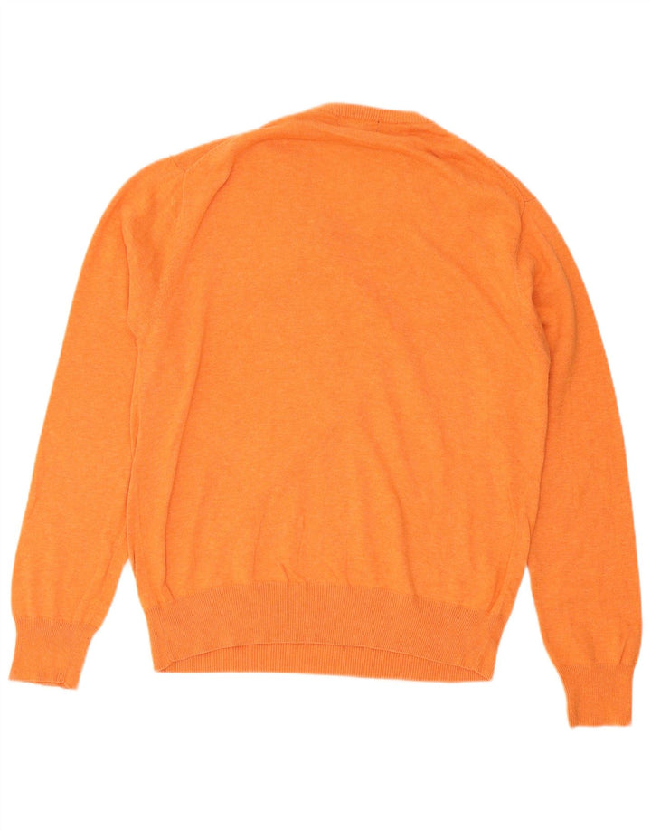 Gant Jersey Con Cuello En V De Algodón Naranja Medio Para Hombre