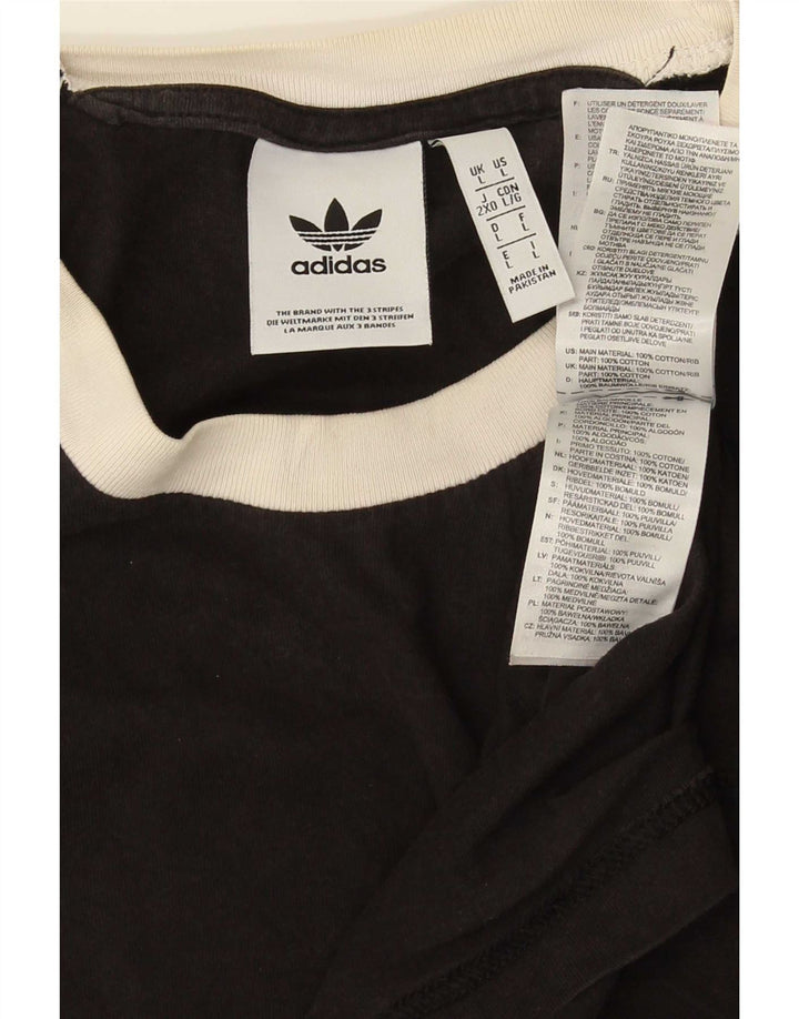Adidas - Camiseta para hombre, talla grande, algodón negro