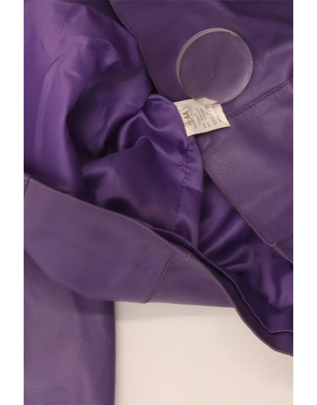 Mays Chaqueta tipo blazer de cuero con 4 botones para mujer IT 44 Acetato morado mediano