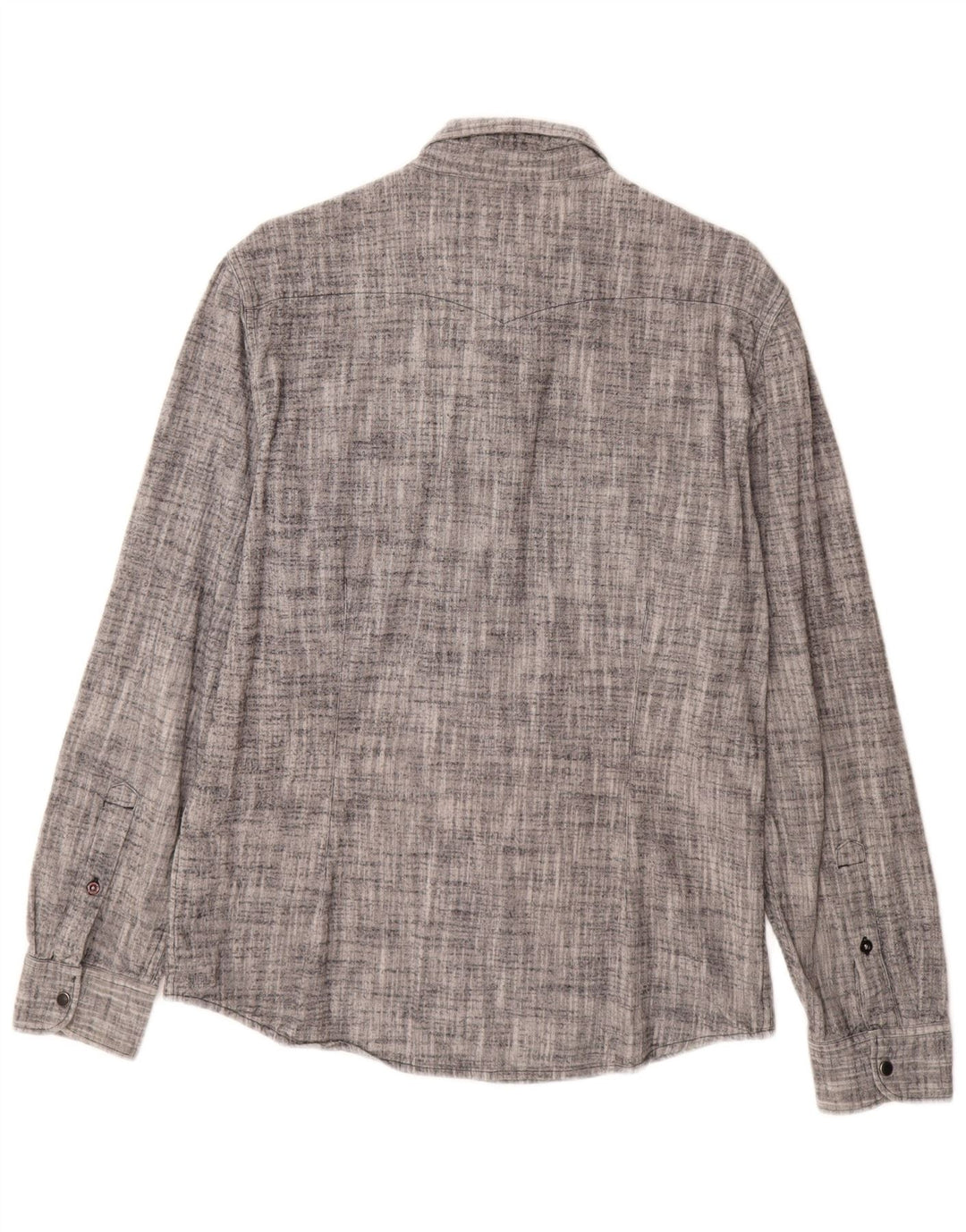 Camisa de franela de corte slim de algodón moteado en gris grande de Lee Hombre