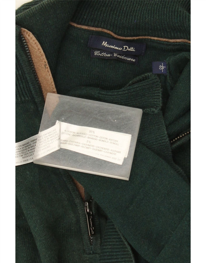 Massimo Dutti Hombre Jersey Con Cremallera En El Cuello Jersey Grande Verde Algodón