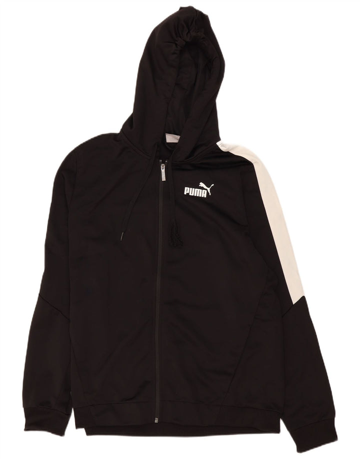 Puma Sudadera con capucha y cremallera para hombre XL Poliéster color block negro