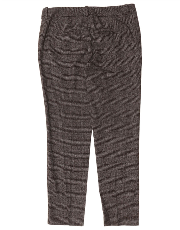 ZARA Mujer Pantalón De Traje Slim EU 40 Medium W30 L29 Gris Cuadros Poliéster