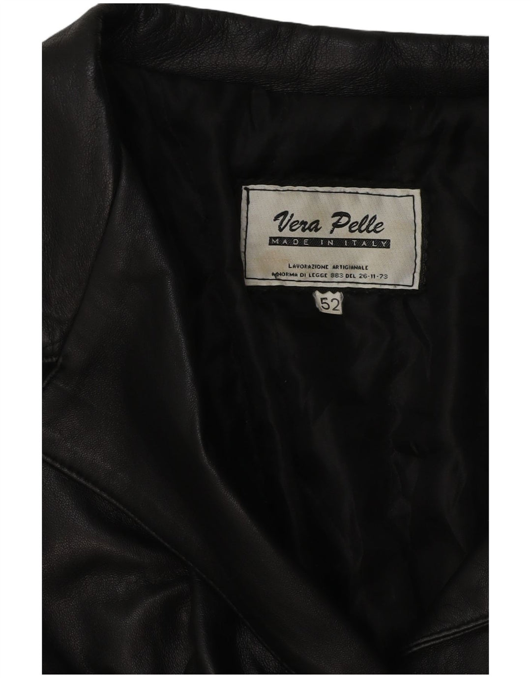 Chaqueta de cuero vintage para mujer IT 52 2XL Negro