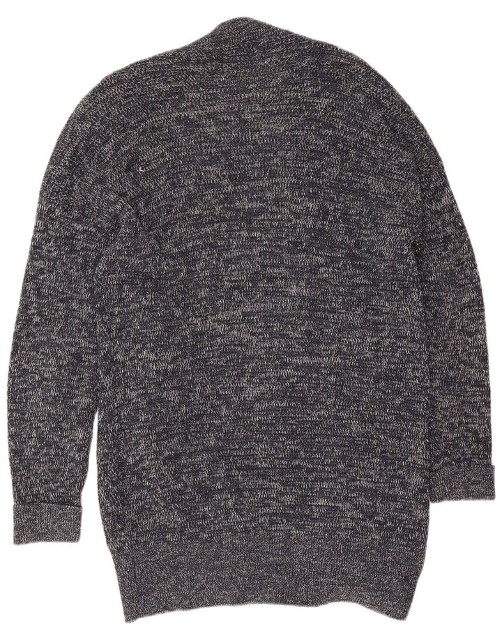 Zara Hombre Jersey Cárdigan Small Algodón Moteado Gris