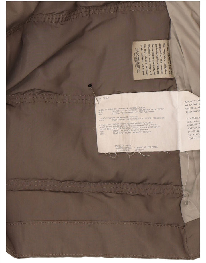 Woolrich Abrigo acolchado con capucha para mujer UK 6 XS Gris Poliéster Invierno