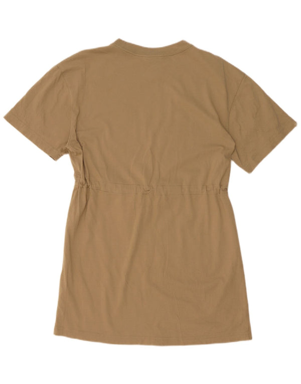 Nike Vestido tipo camiseta extragrande con gráfico para mujer UK 10 Small Beige Cotton