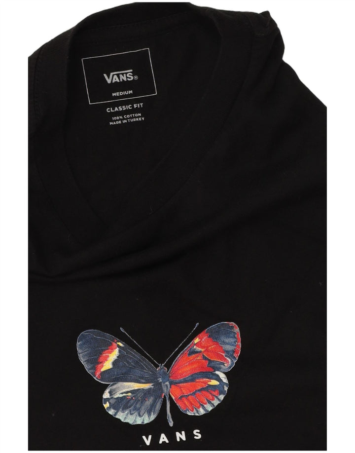 Vans Hombre Classic Fit Graphic Top Manga Larga Mediano Negro Algodón Mariposa