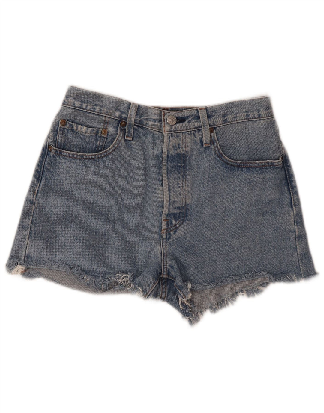 LEVI'S Mujer 501 Shorts De Mezclilla W27 Pequeño Algodón Azul
