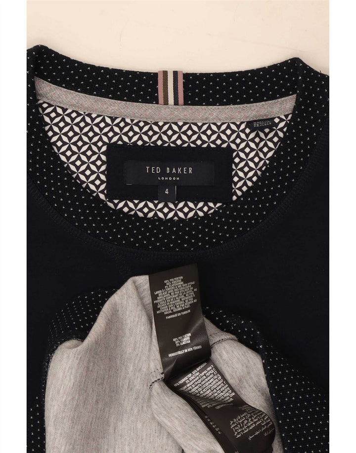 Ted Baker Sudadera para hombre Jumper Talla 4 Grande Poliéster con manchas azul marino