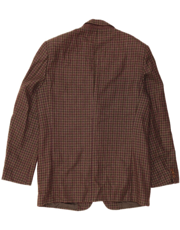 RENATO BARBANO Chaqueta tipo blazer de 2 botones para hombre UK 40 Large Brown Check