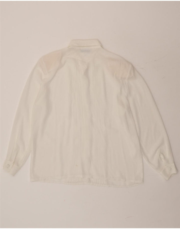 Alfred Dunner Blusa transparente para mujer UK 40 Grande Blanco