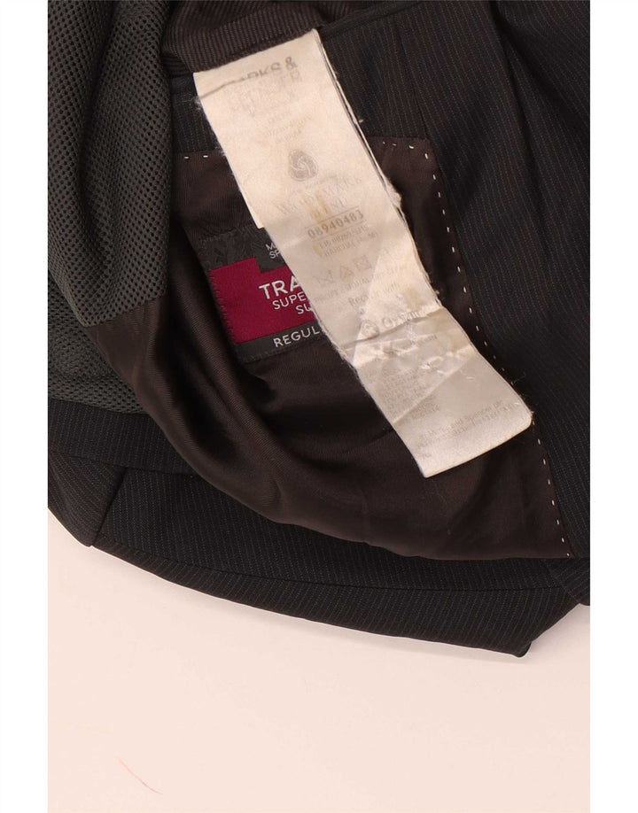 Marks & Spencer Chaqueta tipo blazer de 2 botones para hombre Reino Unido 40 Gris medio Rayas diplomáticas