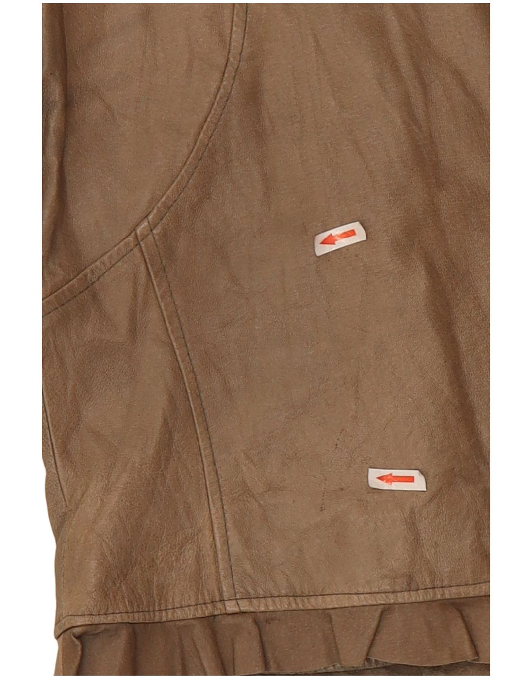Vintage mujer crop chaqueta de cuero Reino Unido 10 pequeño beige
