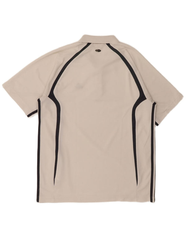 Adidas Polo Climalite para hombre UK 38/40 Medium White Colourblock