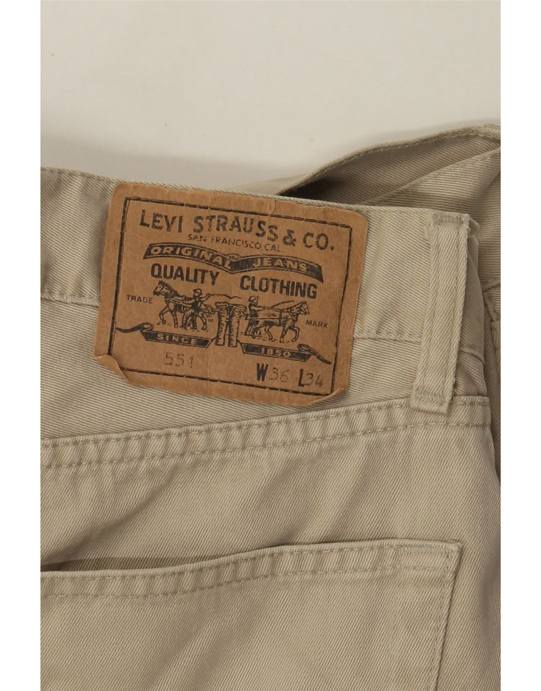Levi's Vaqueros rectos 551 para hombre W36 L30 Algodón beige