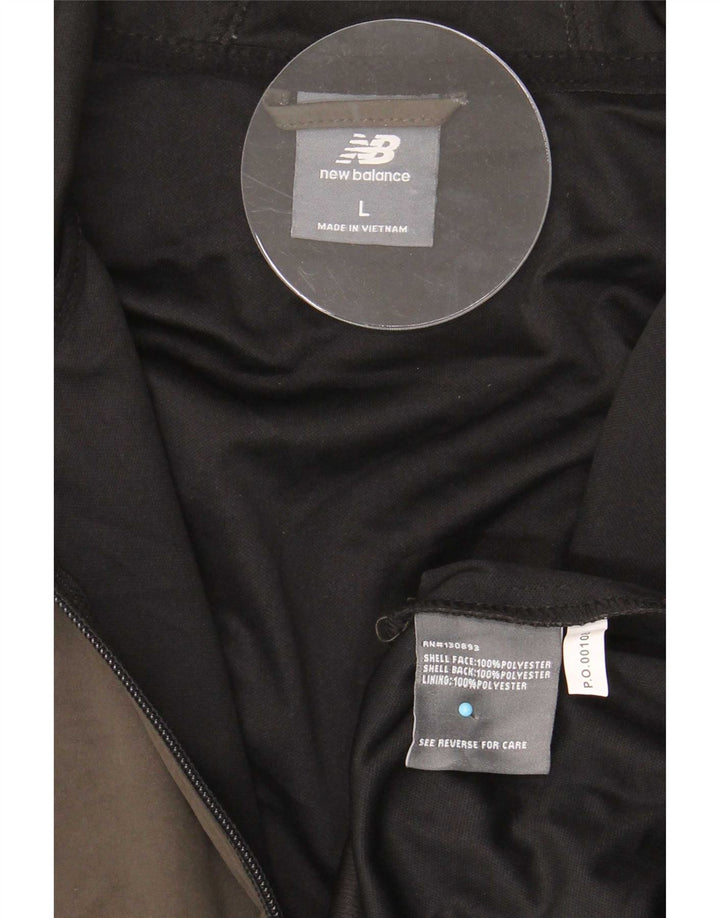 New Balance Chaqueta superior de chándal con capucha para hombre Poliéster caqui grande