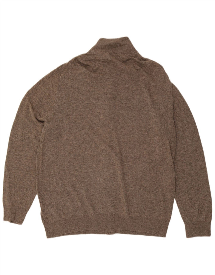 GANT Suéter tipo cárdigan para hombre 3XL Lana moteada marrón