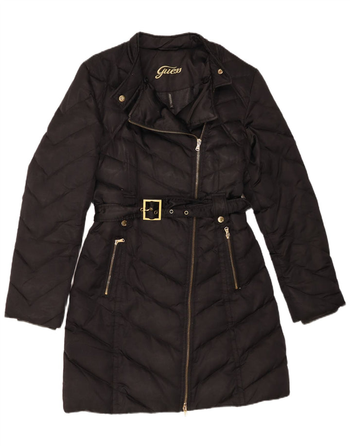 Guess Abrigo acolchado para mujer UK 10 Small Nylon negro