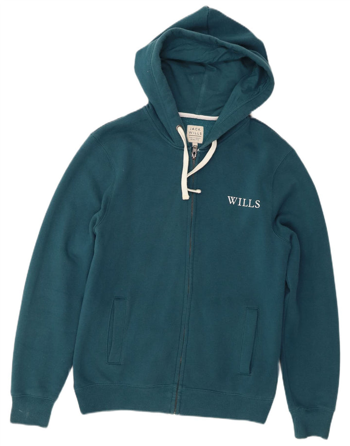 Jack Wills Sudadera con capucha y cremallera para hombre de algodón turquesa medio
