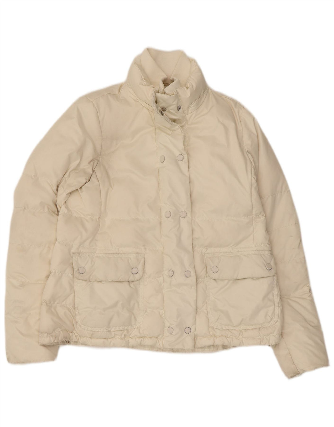 Tommy Hilfiger Chaqueta acolchada para mujer UK 14 Mediana Off White Poliéster