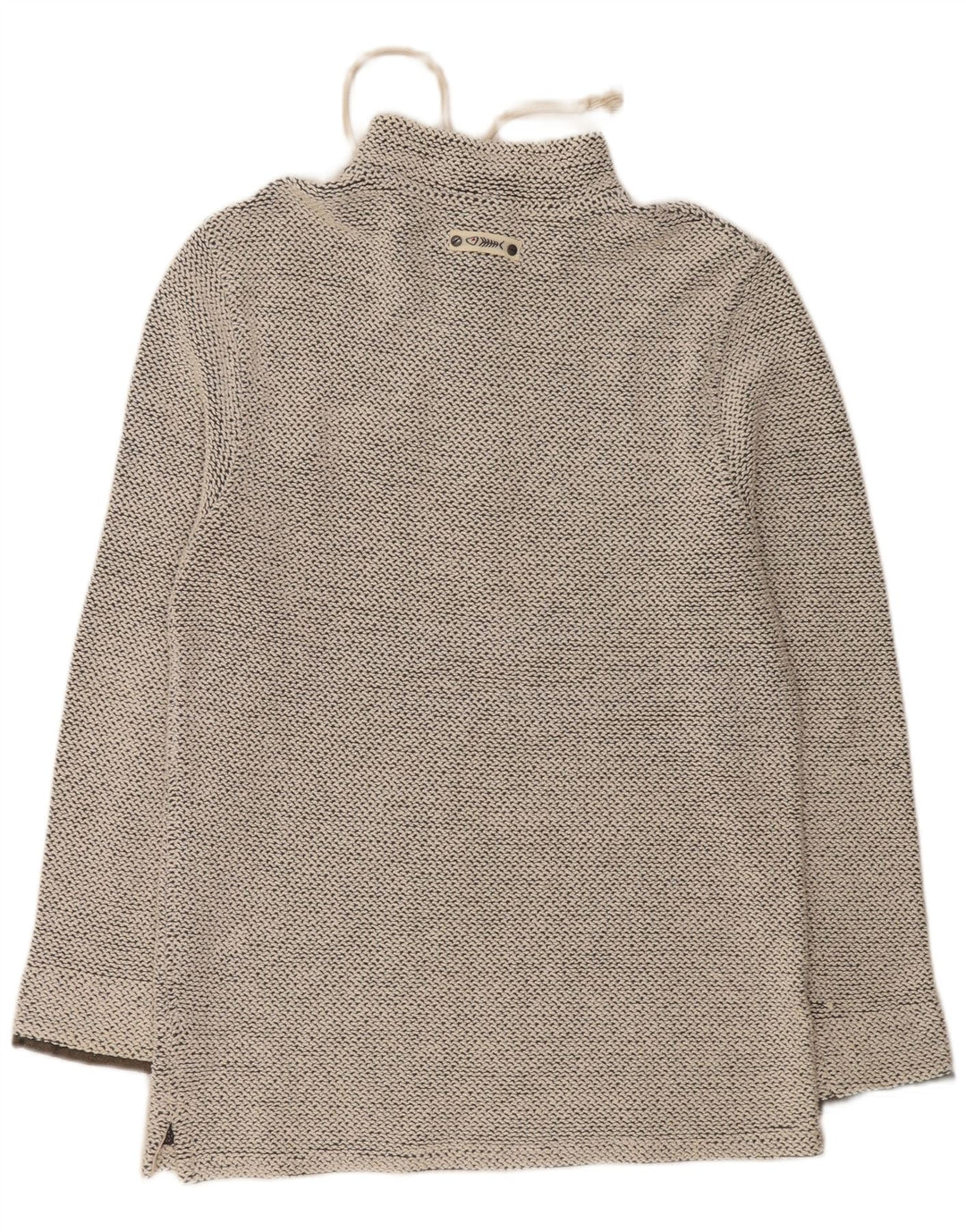 WEIRD FISH Sudadera con cuello y cremallera para hombre, jersey grande de algodón gris