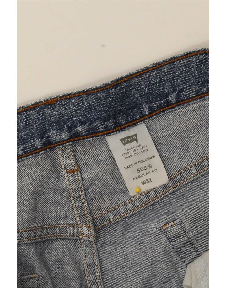 Levi's Mens 505 Pantalones cortos de mezclilla desgastados de ajuste regular Medio W32 Algodón azul