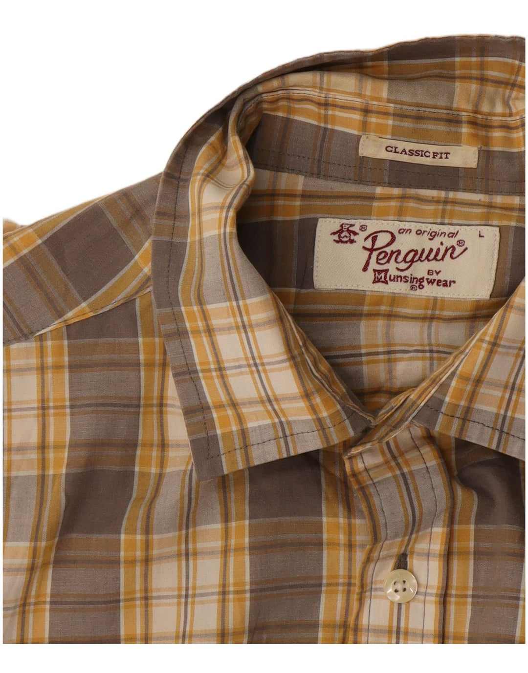 Camisa de corte clásico para hombre de Penguin, cuadros grises grandes