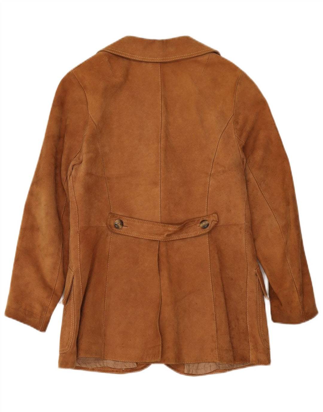 VINTAGE Chaqueta Blazer de ante de 3 botones para mujer IT 42 Marrón medio